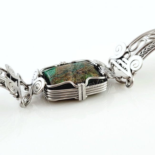 Stainless Steel And Agate Bracelet