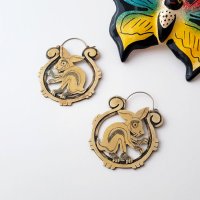 Dreams of Don Juan Brass Rabbit Earrings