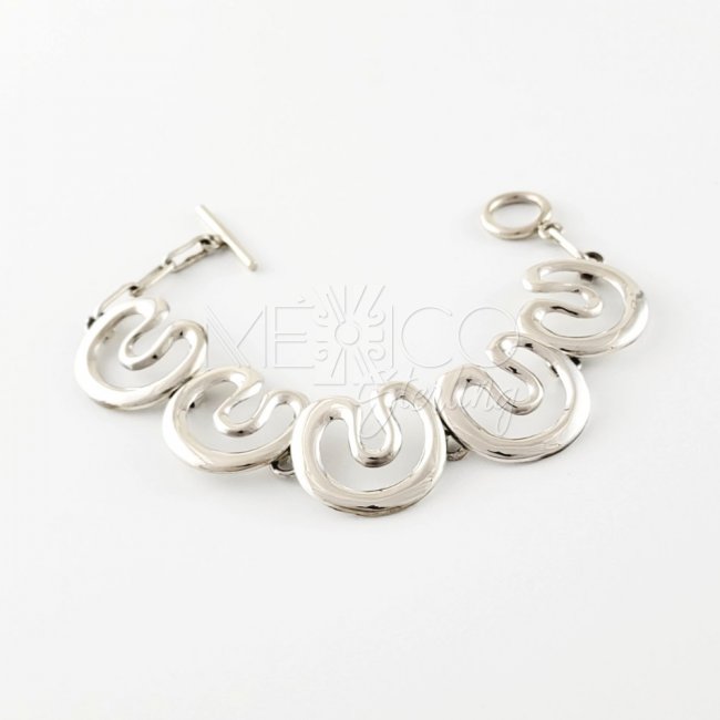 Modern Silver Kidney Beans Bracelet
