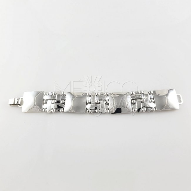 Modern Silver Mexican Weaved Bracelet