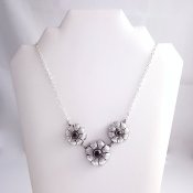 Artisan Sterling Silver Flower Pendant Necklace