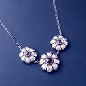Artisan Sterling Silver Flower Pendant Necklace