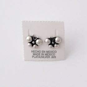 Playful Silver Bubble Butterflies Stud Earrings