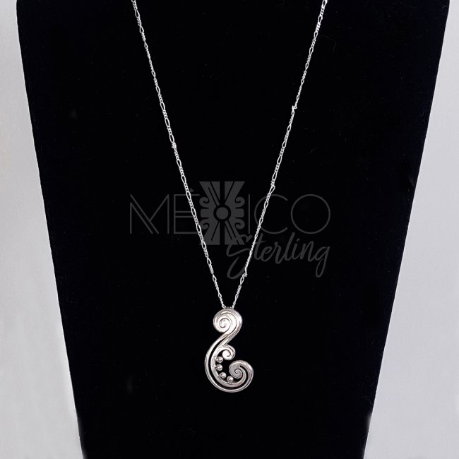 Silver Enchanted Modern Scroll Pendant