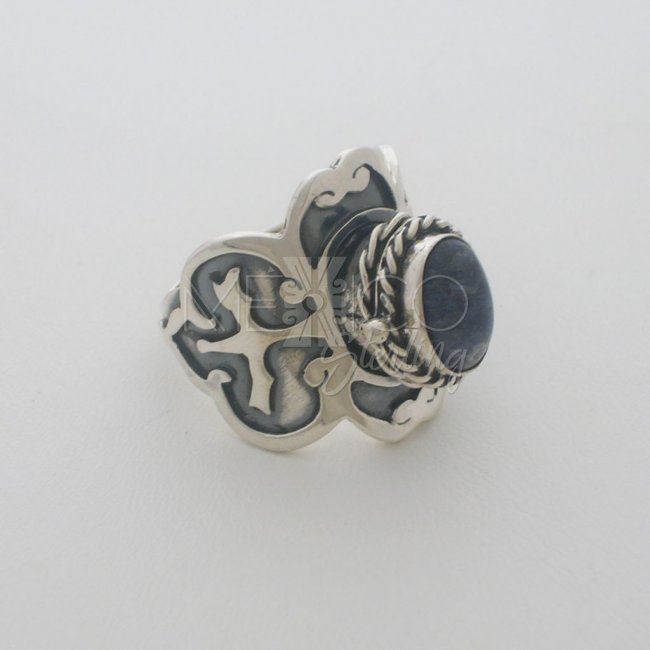 Solid Sterling Silver Poison Ring with Stone