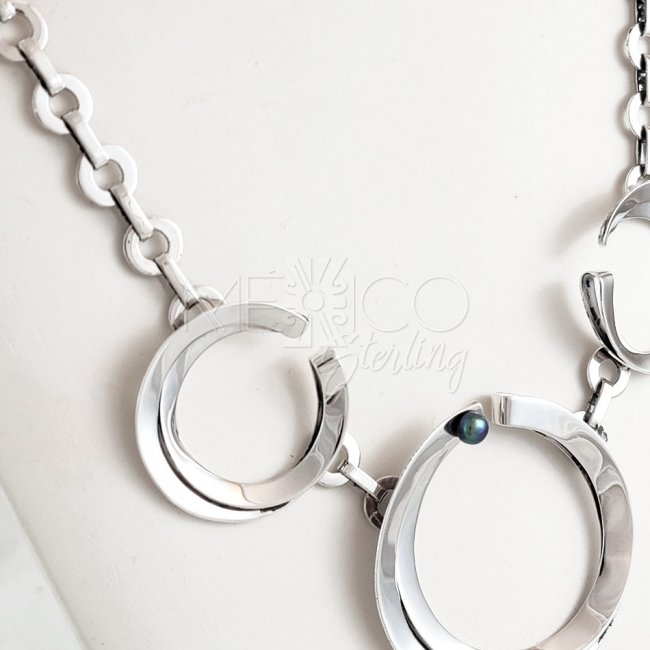 Silver Pearl Infinite Universe Necklace