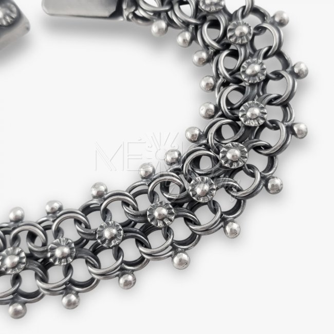 Rustic Sterling Silver Filigree Bracelet