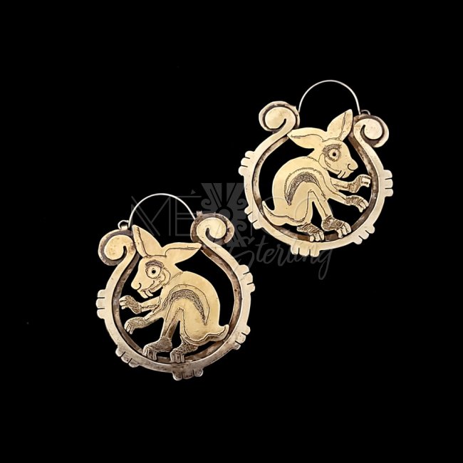 Dreams of Don Juan Brass Rabbit Earrings
