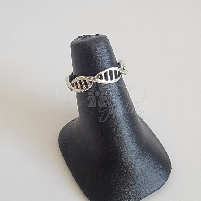 Unique Sterling Silver DNA Shape Ring
