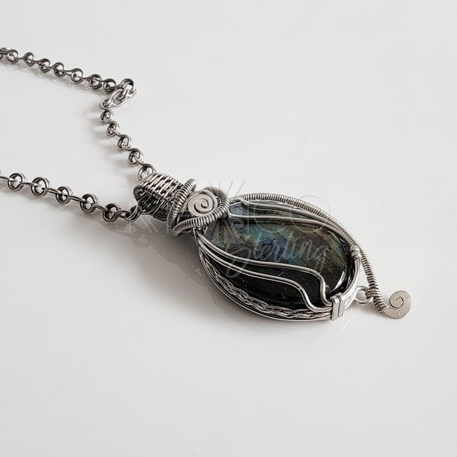 Stainless steel Labradorite Necklace-Chain