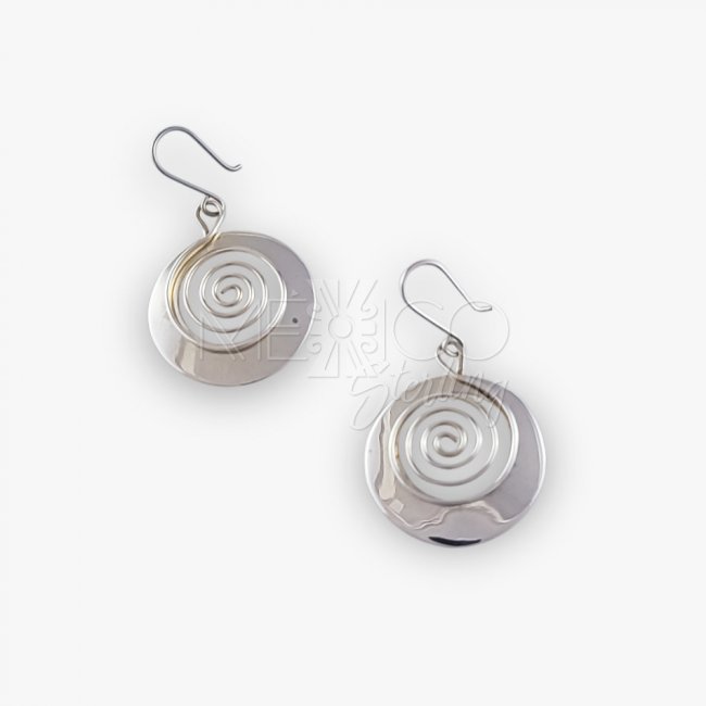 Delicate Silver Snail Swirls Dangle Earrings
