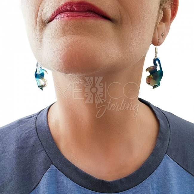 Mexican Decorated Copper Jarritos Earrings
