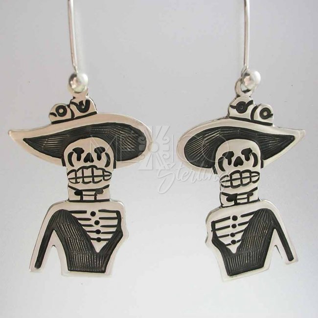 Flirty Catrina Taxco Silver Earrings