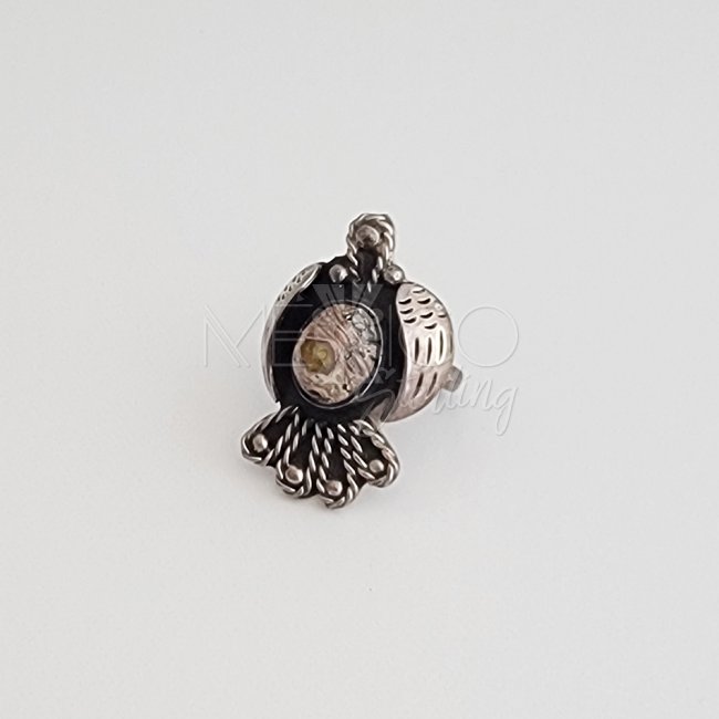 Mexican Opal and Silver Vintage Eagle Ring
