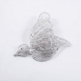 Silver Filigree Peace Dove Pendant-Brooch