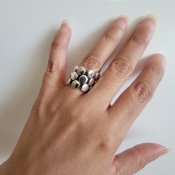 Flexible Silver Bubbles Statement Ring