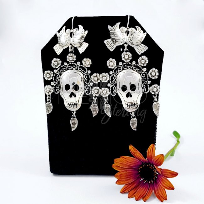 Mazahua Day of the Dead Catrina Earrings
