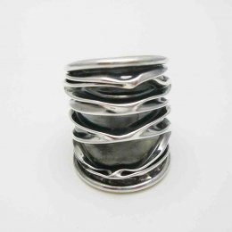 Long Taxco Oxidized Silver Ring
