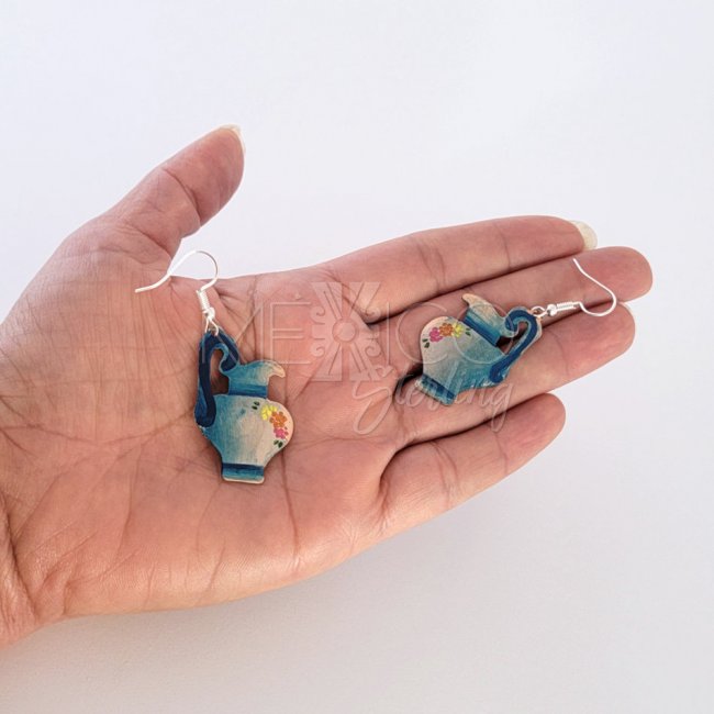 Mexican Decorated Copper Jarritos Earrings