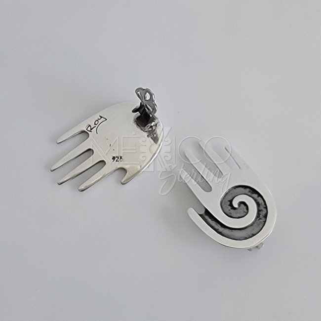Sterling Silver Tribal Hand Clip On Earrings