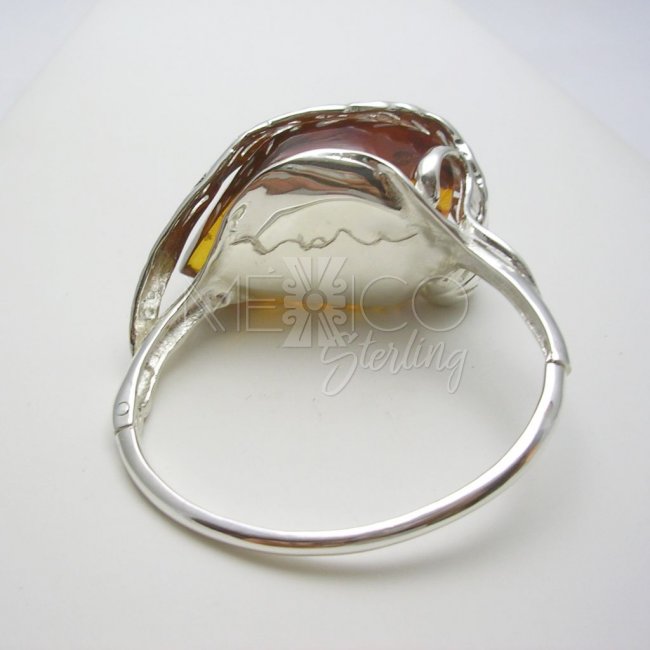 Taxco Silver and Chiapas Amber Cuff