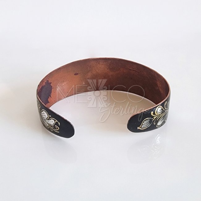 Decorated Artisan Copper Bracelet Cuff