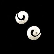 Silver Energy Discs Post Earrings