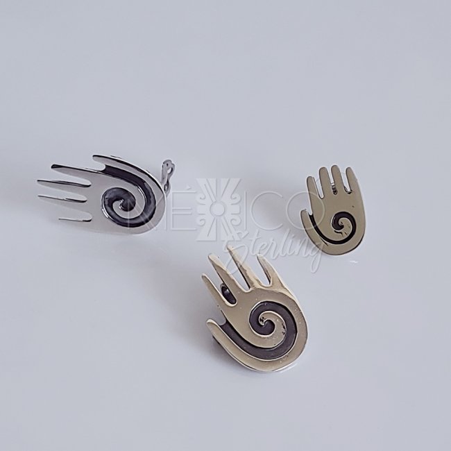 Sterling Silver Tribal Hand Post Earrings
