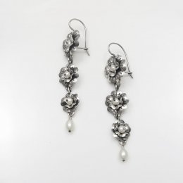 Silver Mazahua Flowers Earrings