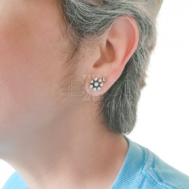 Cute Sterling Silver Flower Stud Earrings