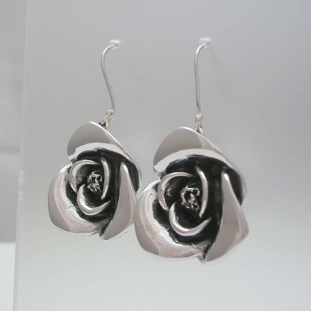 Sterling Silver Yorkshire Rose Earrings 13.5mm